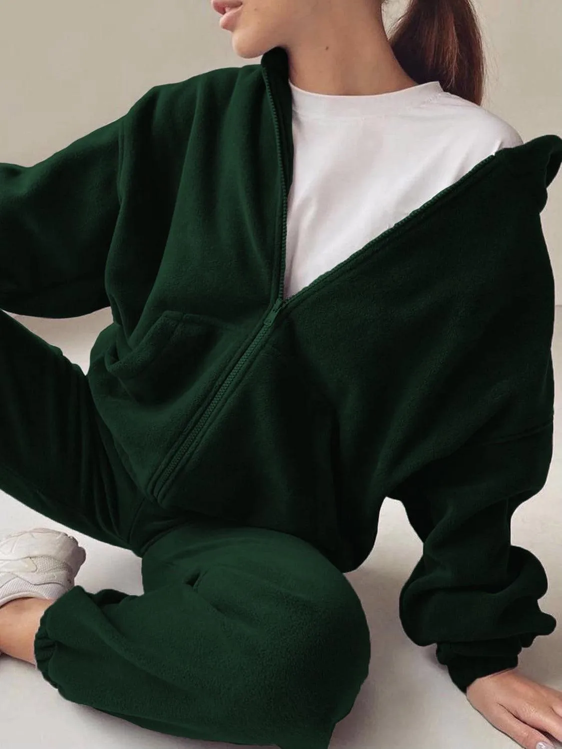 Joggers Set Zip Up Long Sleeve Hoodie and Pants