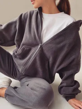 Joggers Set Zip Up Long Sleeve Hoodie and Pants