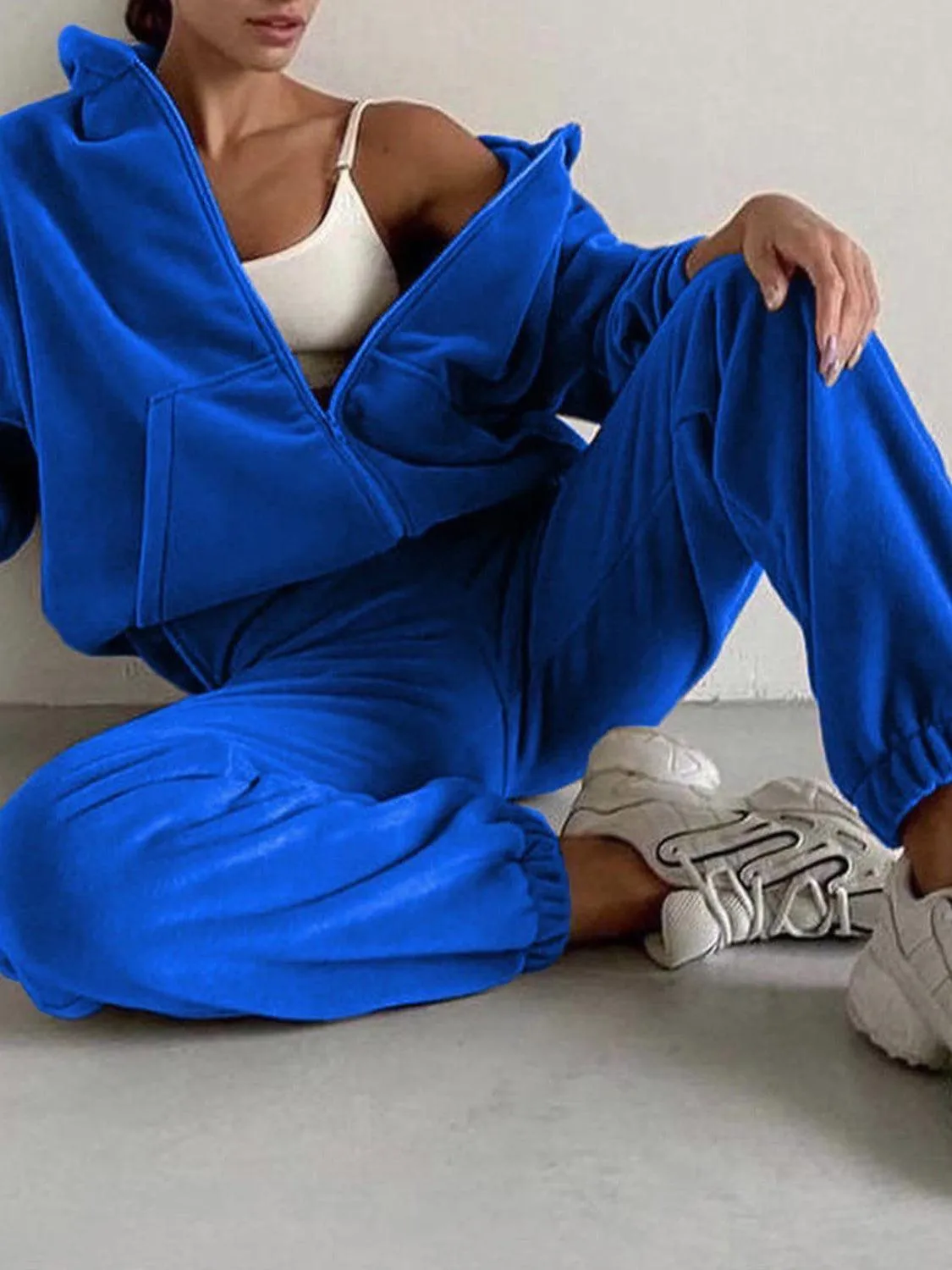 Joggers Set Zip Up Long Sleeve Hoodie and Pants