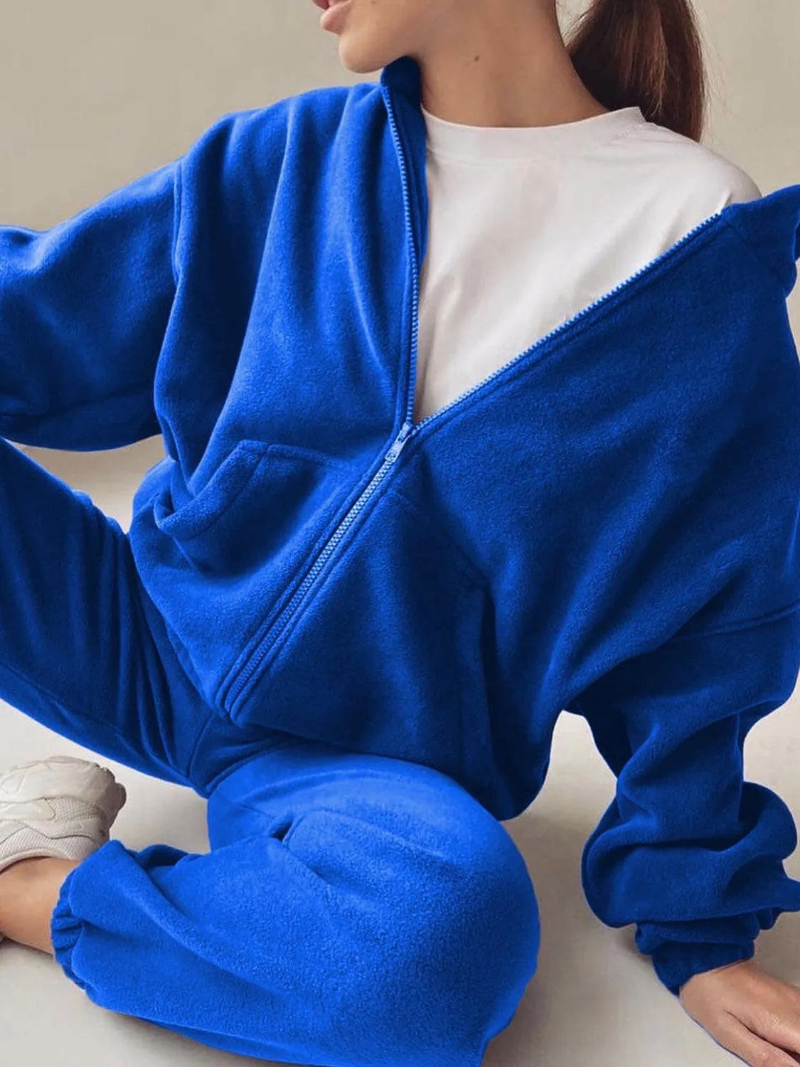 Joggers Set Zip Up Long Sleeve Hoodie and Pants