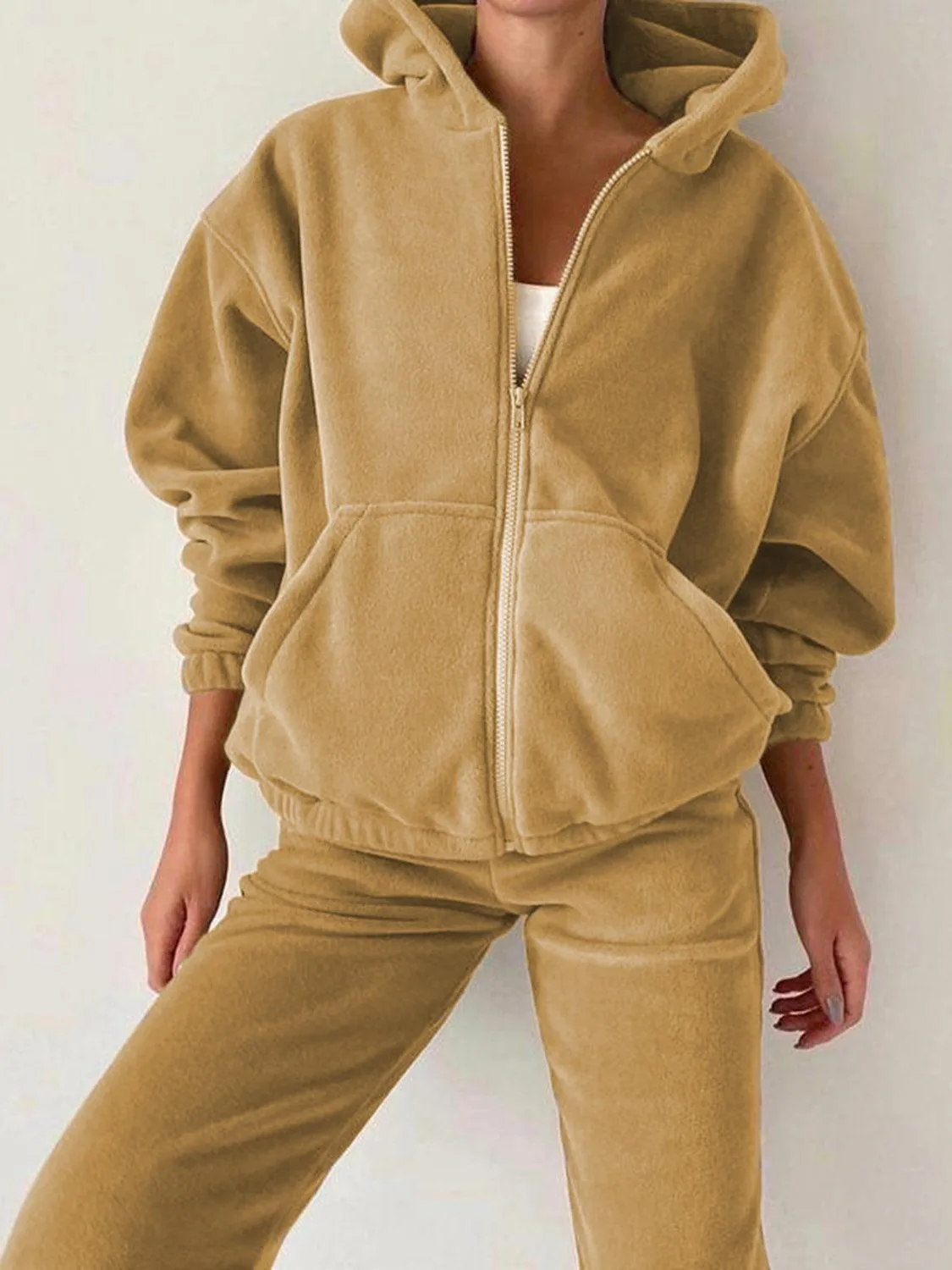 Joggers Set Zip Up Long Sleeve Hoodie and Pants