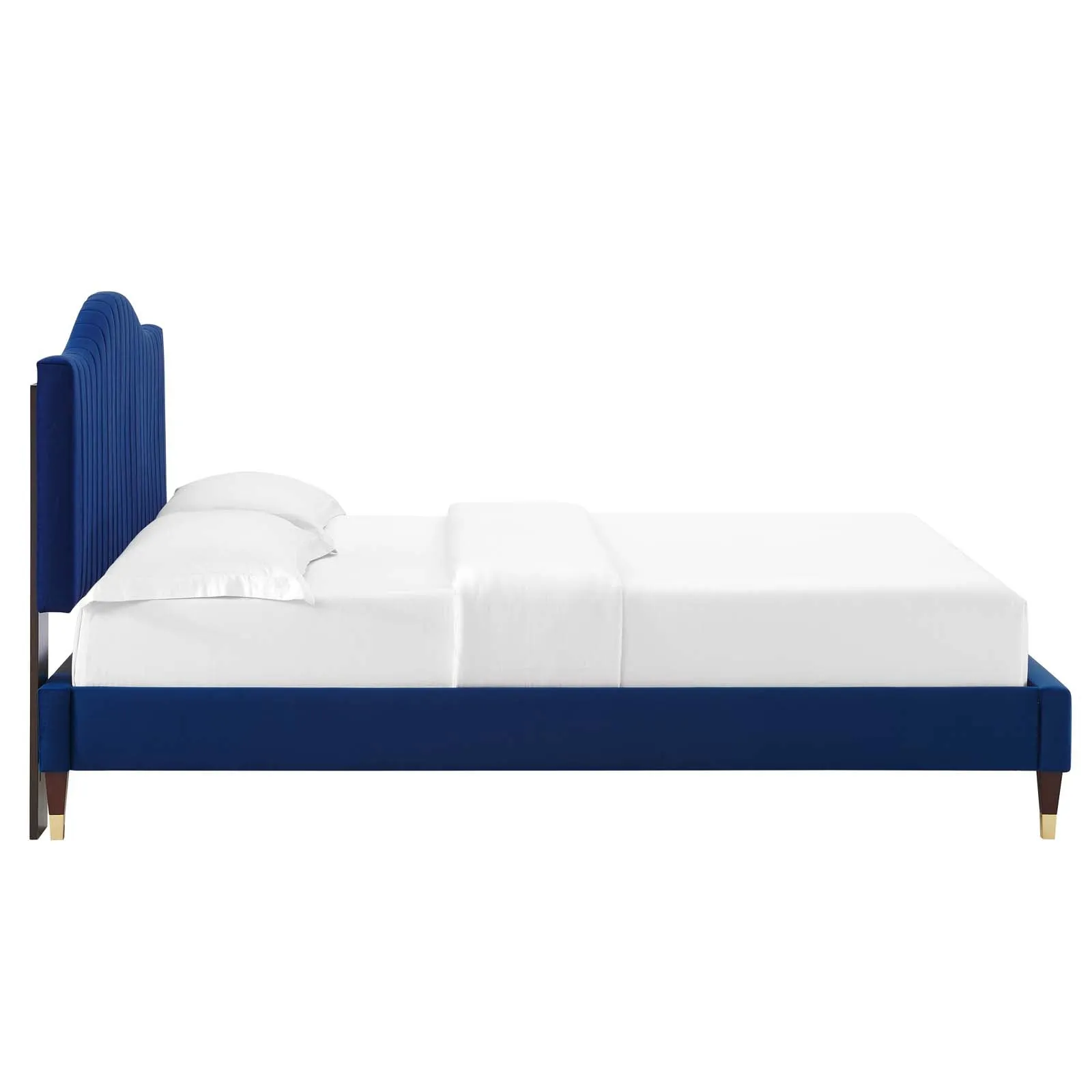 Juniper Channel  Tufted Performance Velvet Platform Bed