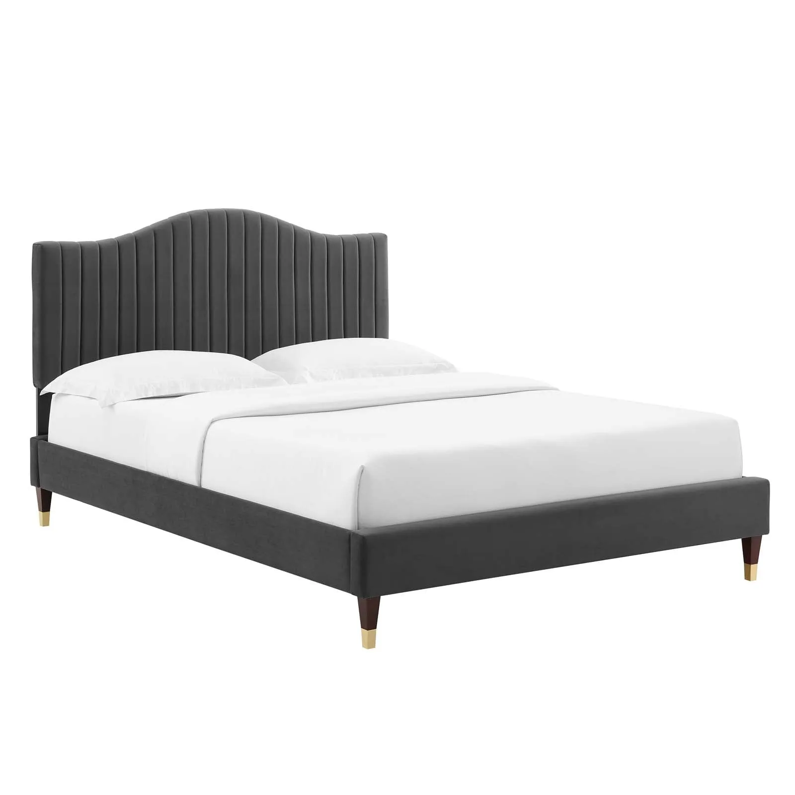 Juniper Channel  Tufted Performance Velvet Platform Bed