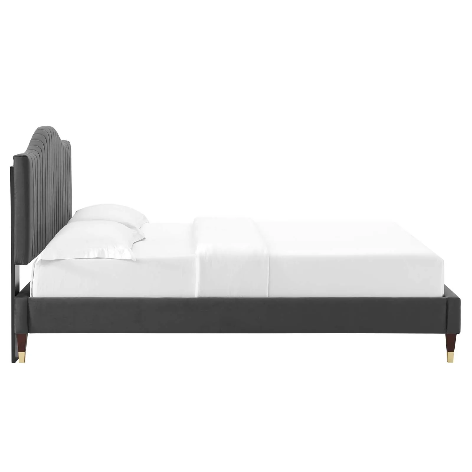 Juniper Channel  Tufted Performance Velvet Platform Bed