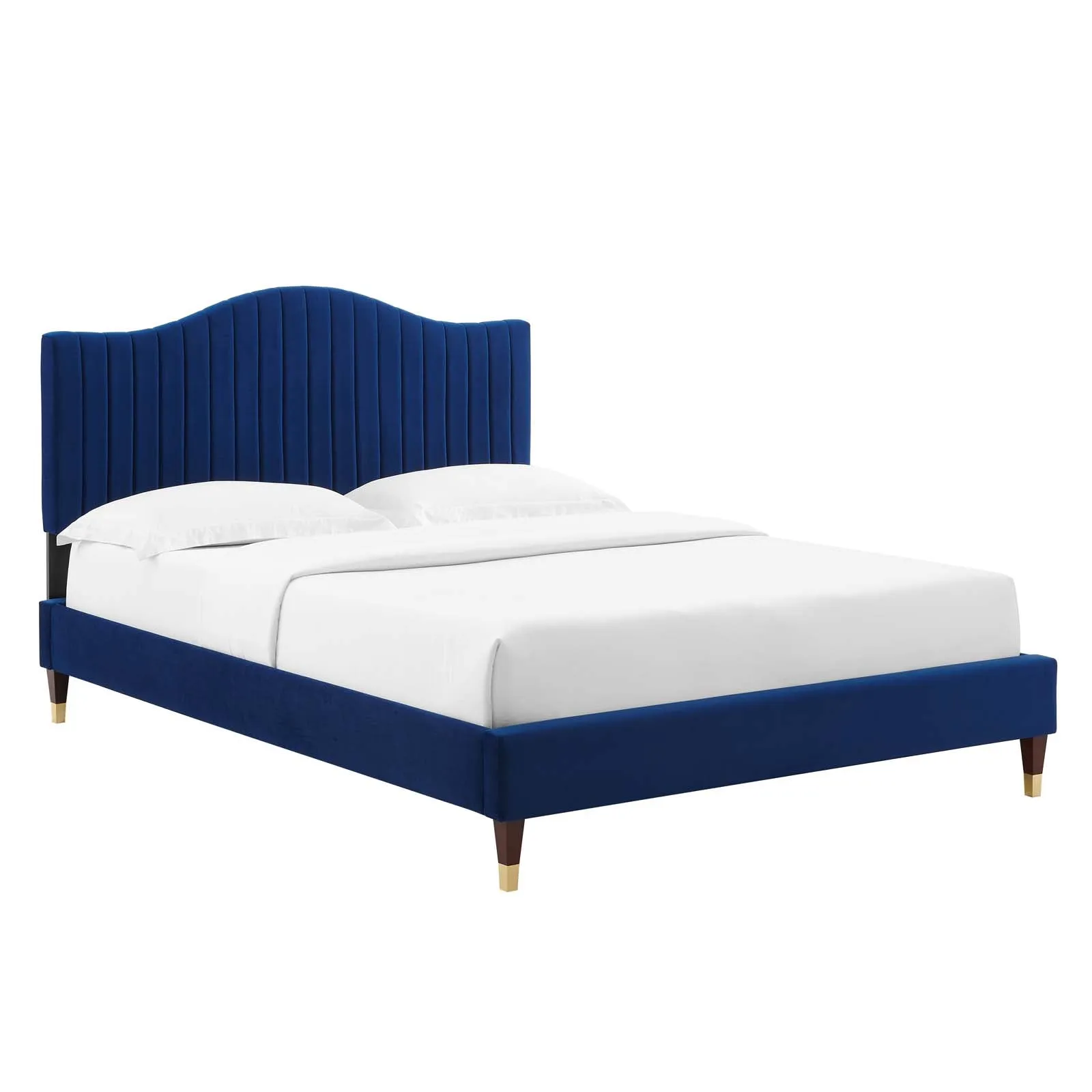 Juniper Channel  Tufted Performance Velvet Platform Bed