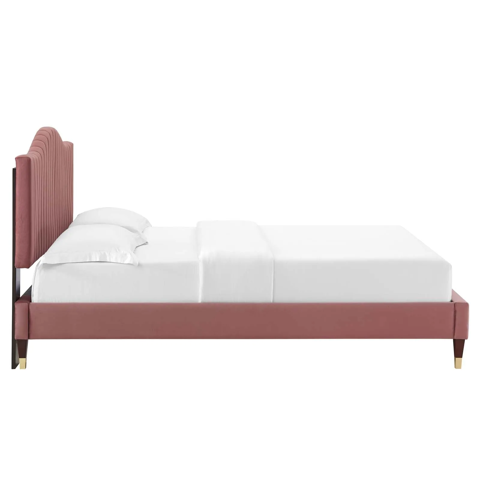 Juniper Channel  Tufted Performance Velvet Platform Bed