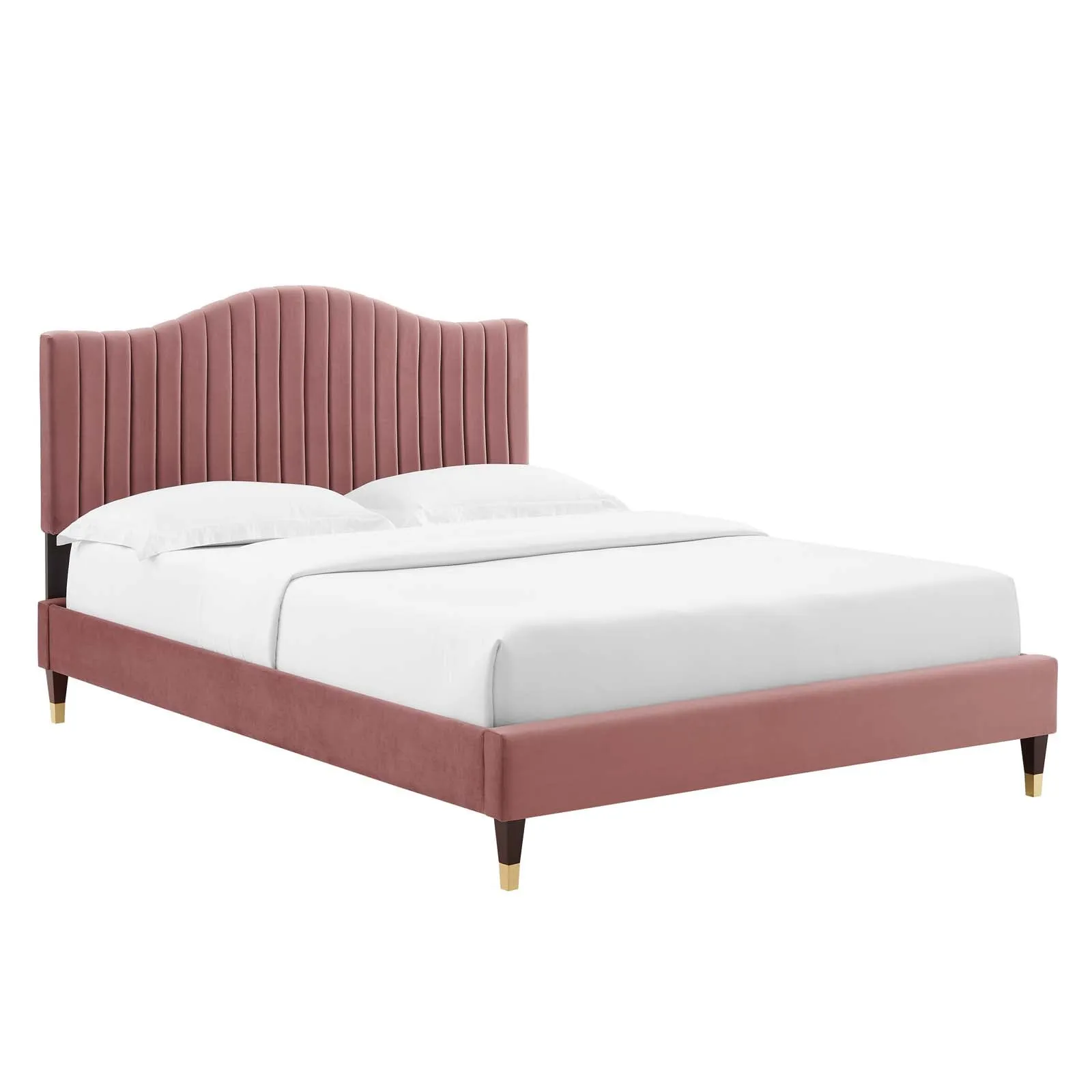 Juniper Channel  Tufted Performance Velvet Platform Bed