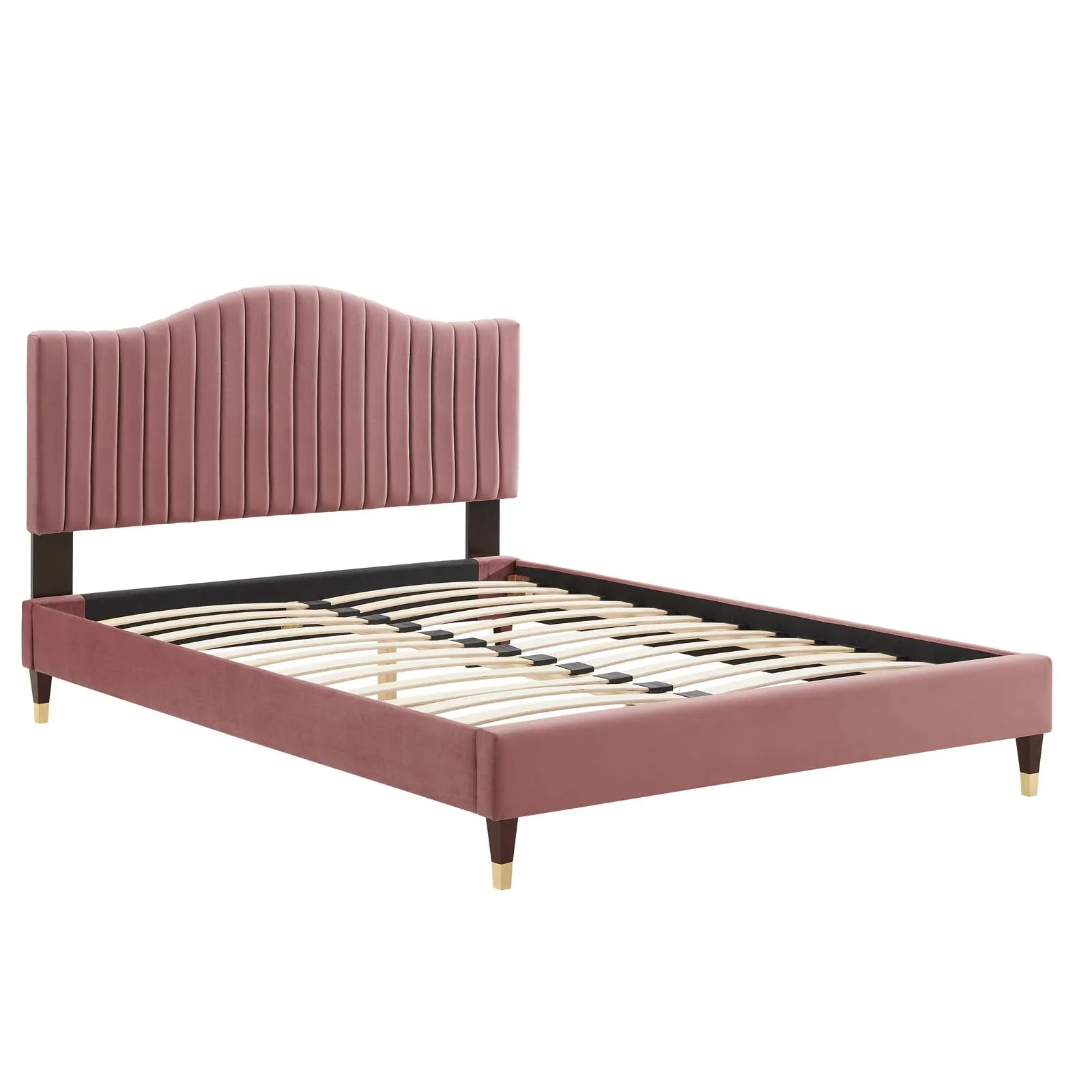 Juniper Channel  Tufted Performance Velvet Platform Bed