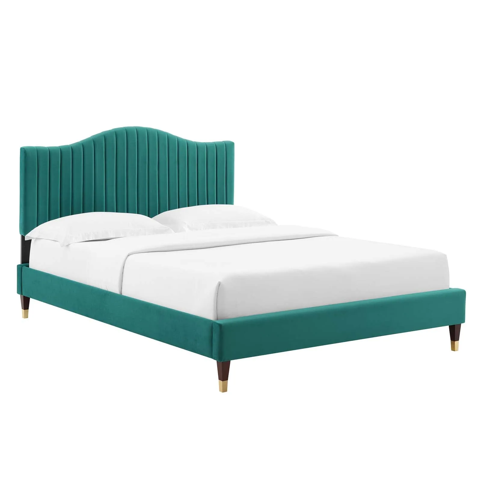 Juniper Channel  Tufted Performance Velvet Platform Bed