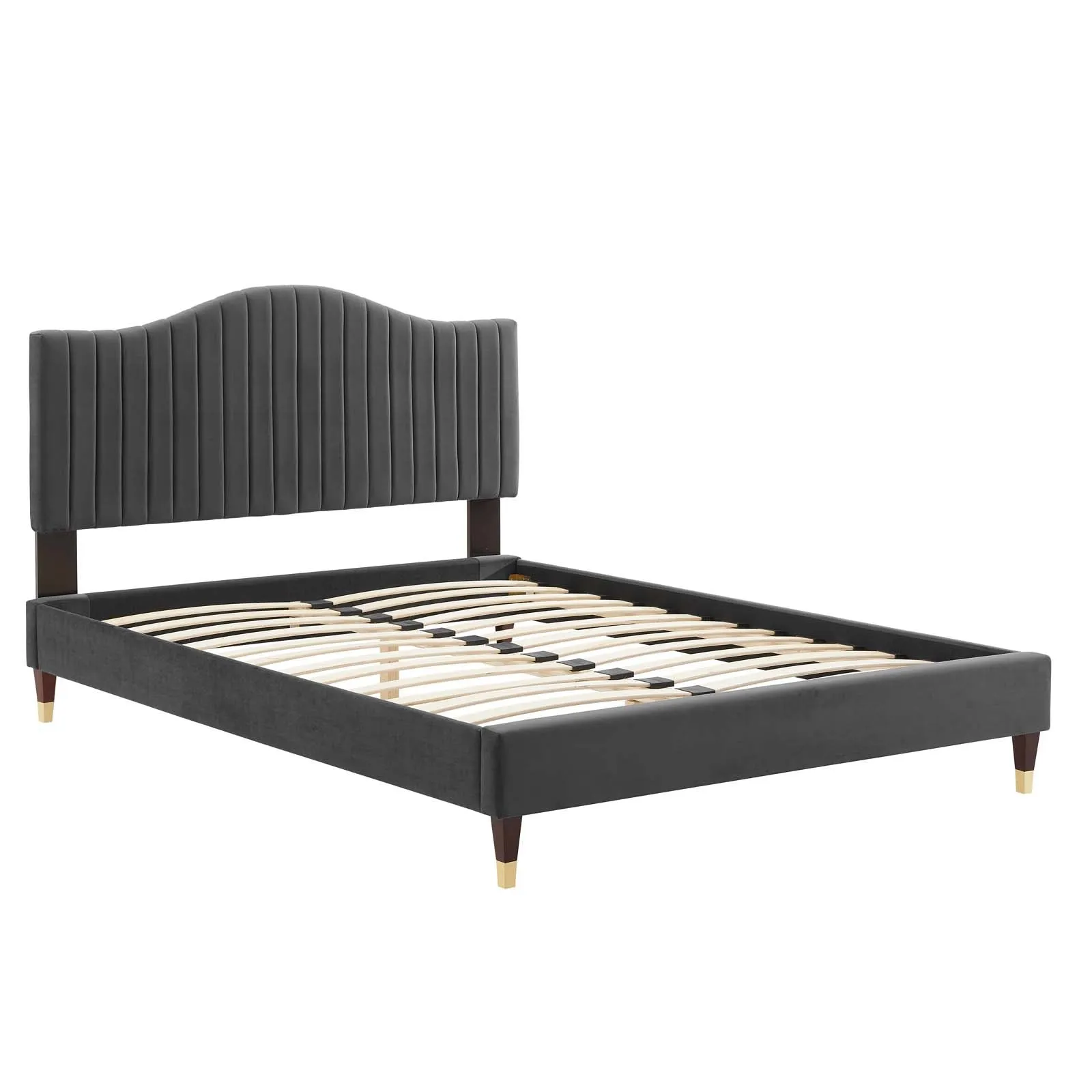 Juniper Channel  Tufted Performance Velvet Platform Bed