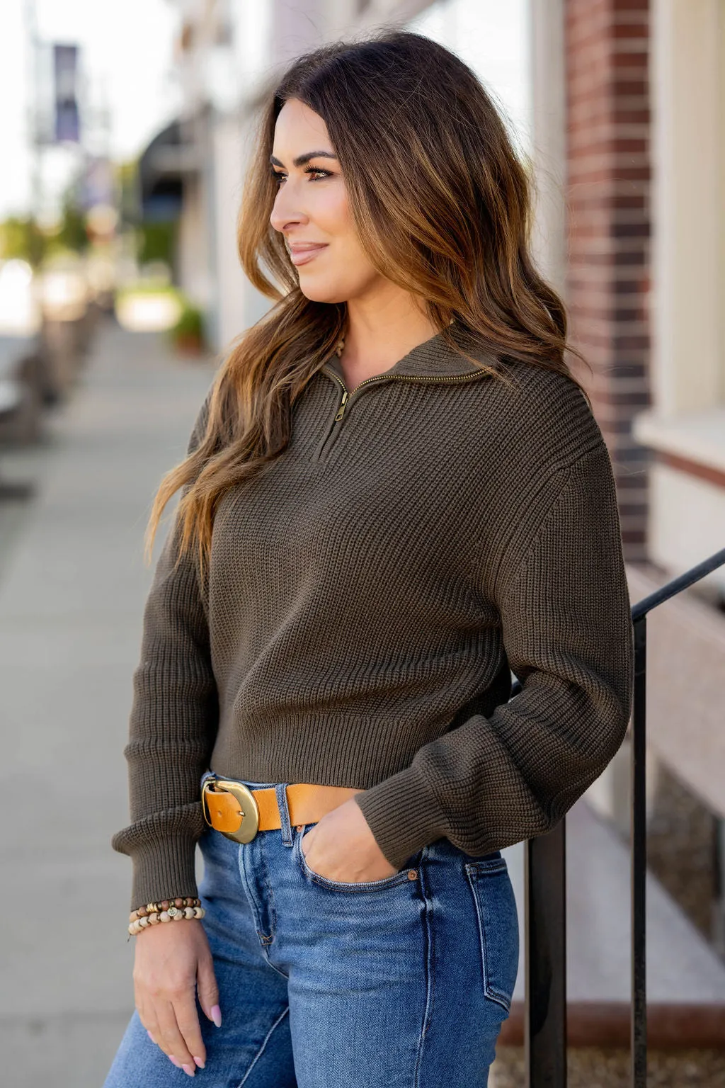 Knit Quarter Zip Pullover