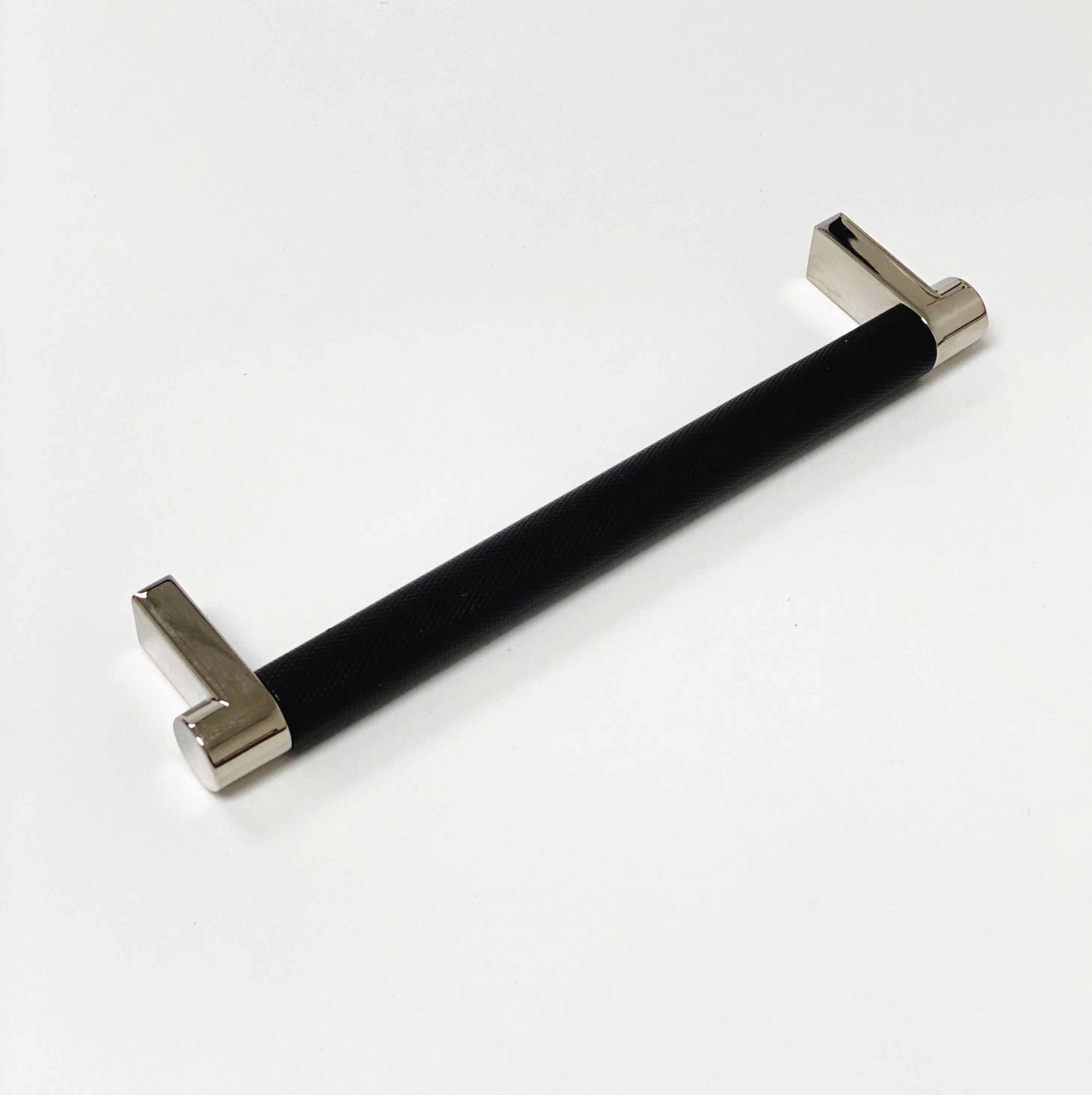Knurled Select Texture Polished Nickel and Black Drawer Pulls