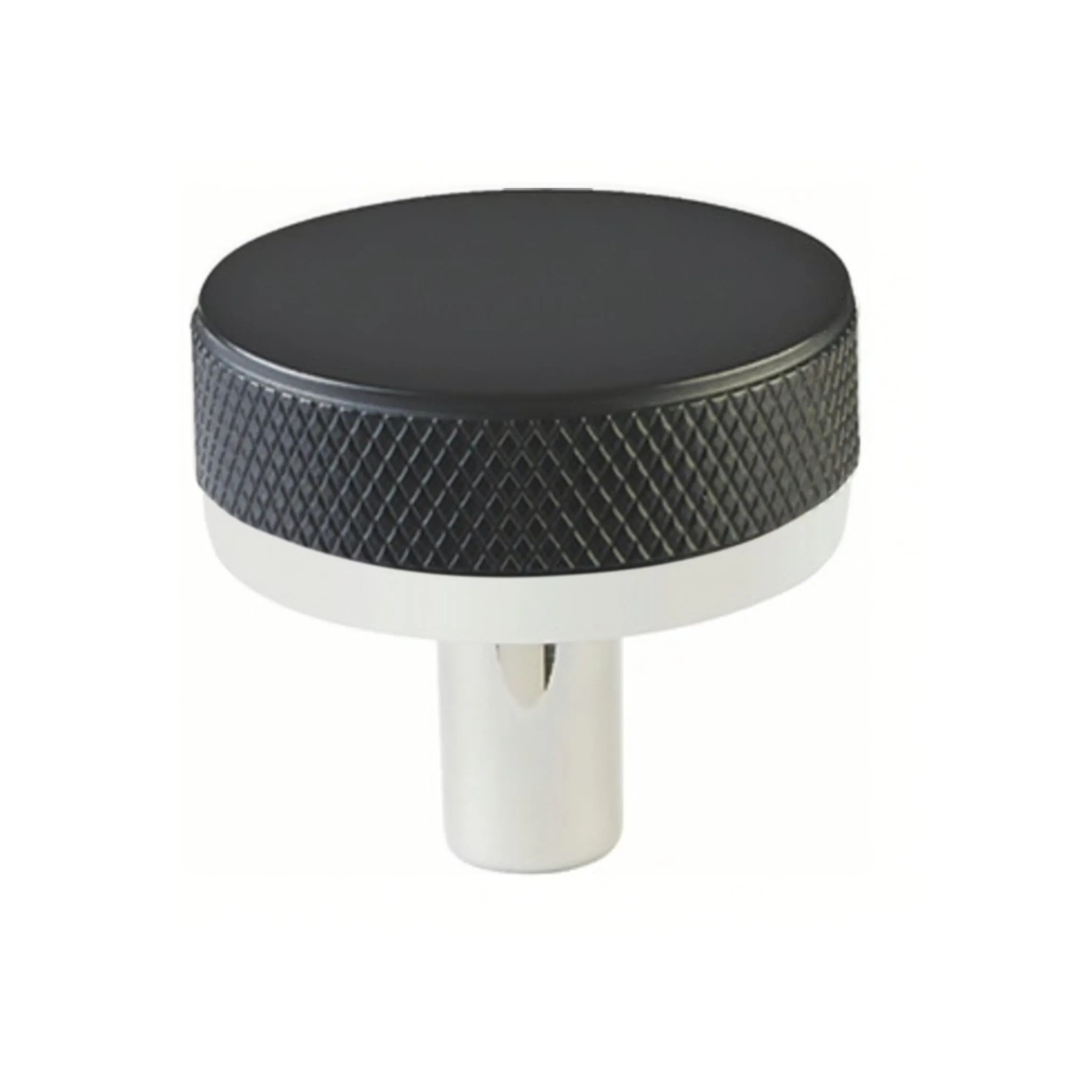 Knurled Select Texture Polished Nickel and Black Drawer Pulls