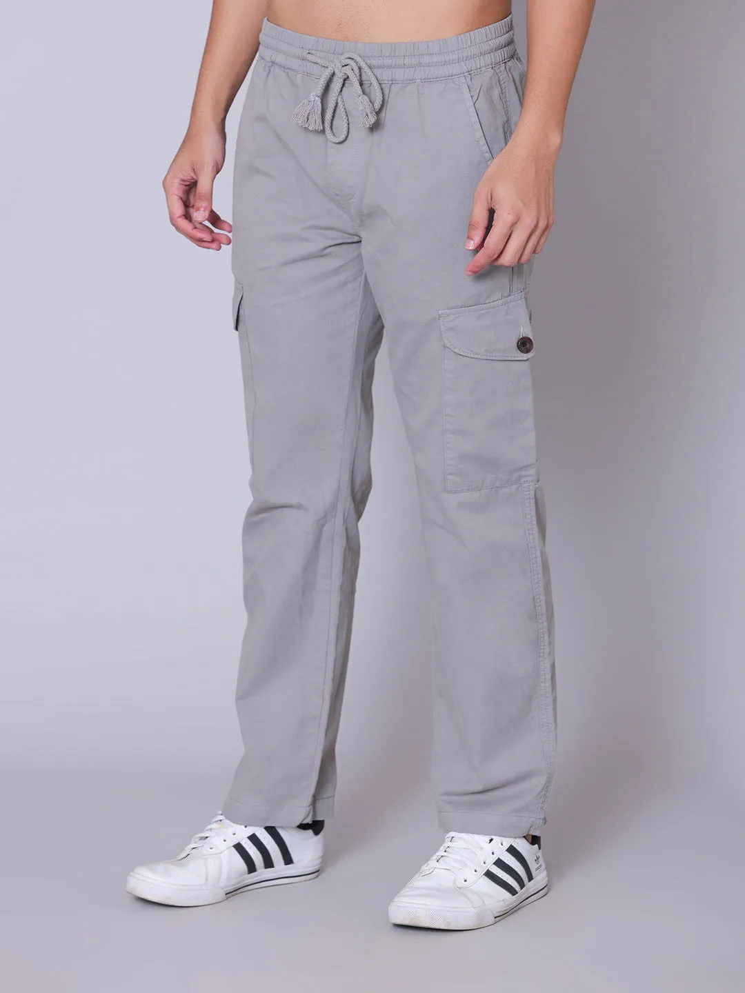 Light Weight Drawstring Cargo- Light Grey