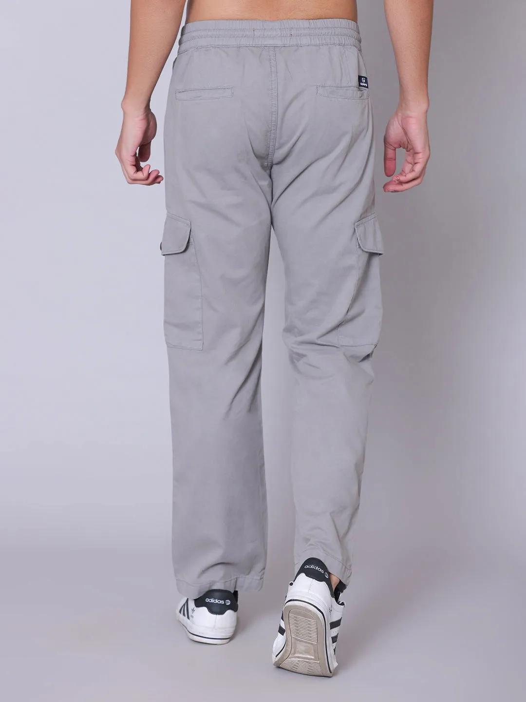 Light Weight Drawstring Cargo- Light Grey