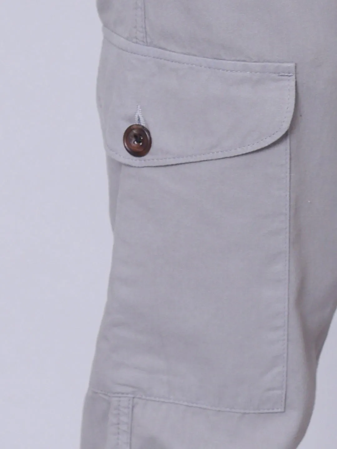 Light Weight Drawstring Cargo- Light Grey