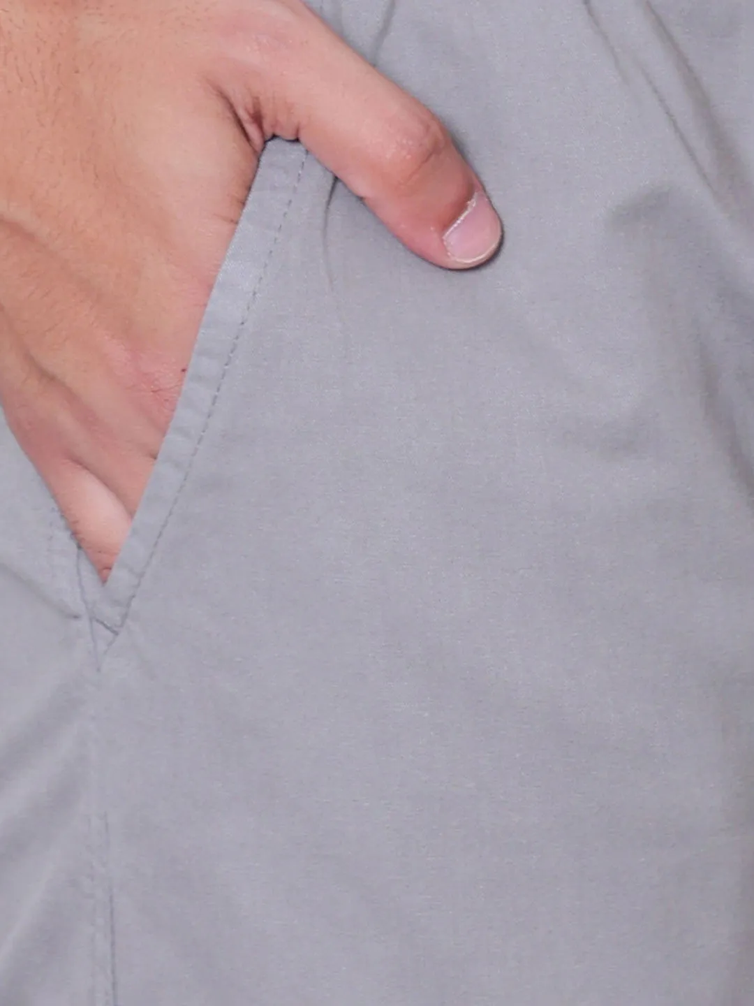 Light Weight Drawstring Cargo- Light Grey