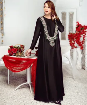 Long Black Silk Maxi Dress - BLACK ROYCE