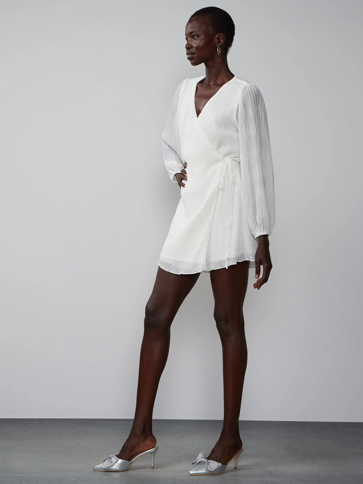 Long Sleeve Wrap Front Romper