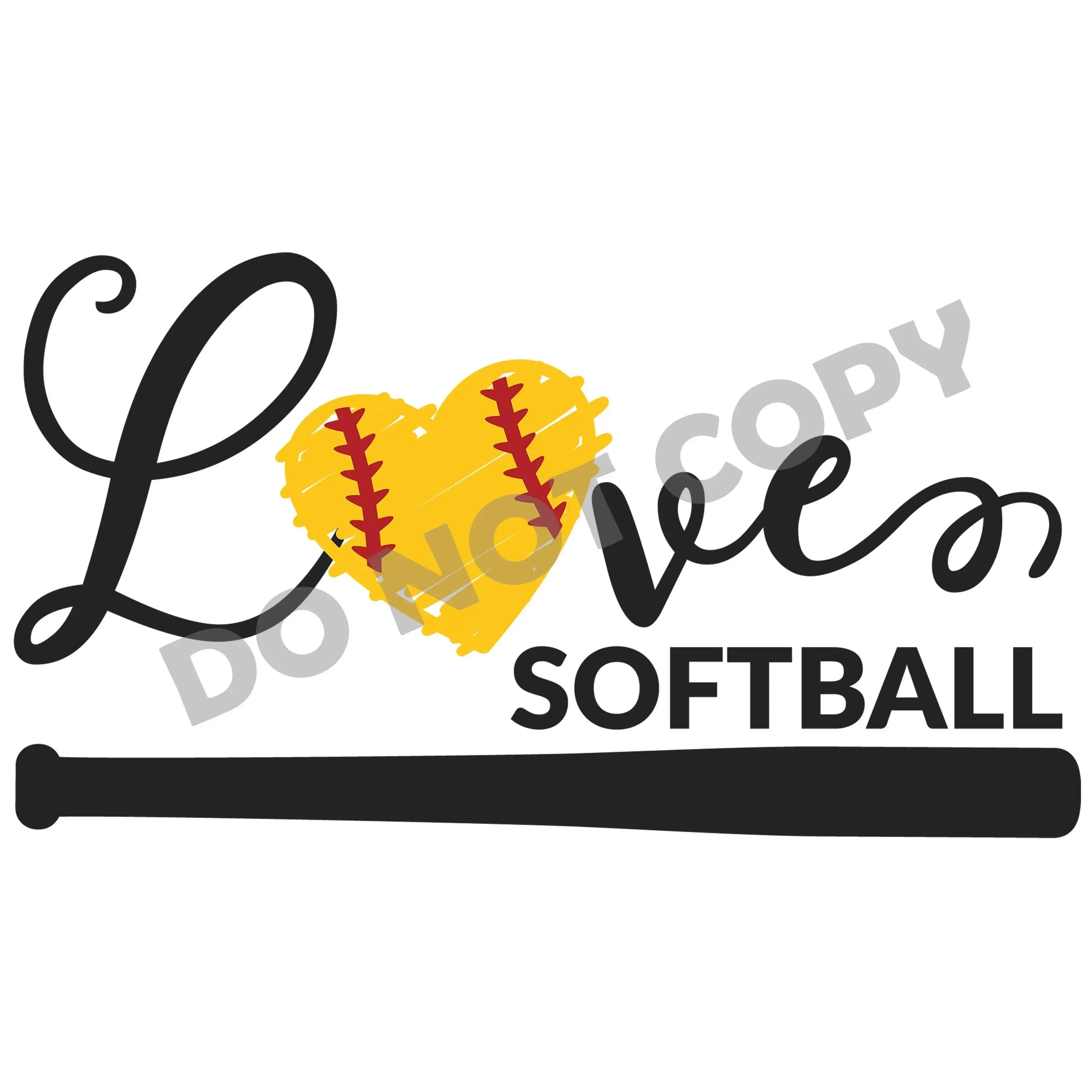 Love Softball Bat - DTF Transfer