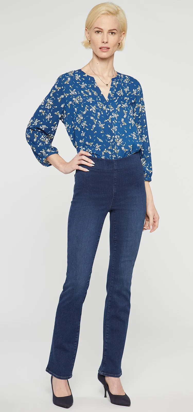 Marilyn Straight Pull-On Jeans Donkerblauw SpanSpring™ Denim | Blue Star