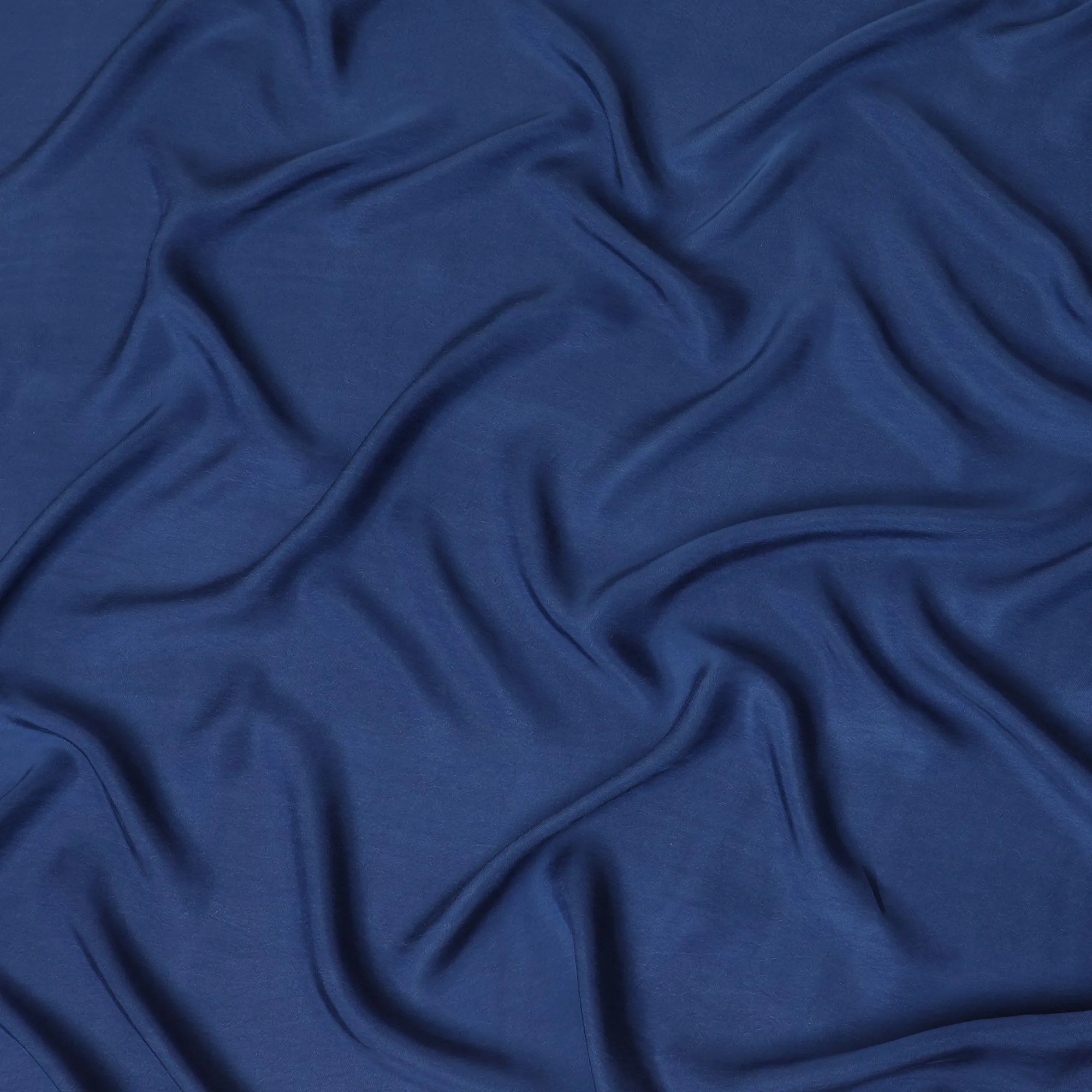 Medium blue plain 100% Biodegradable cupro fabric -D13956