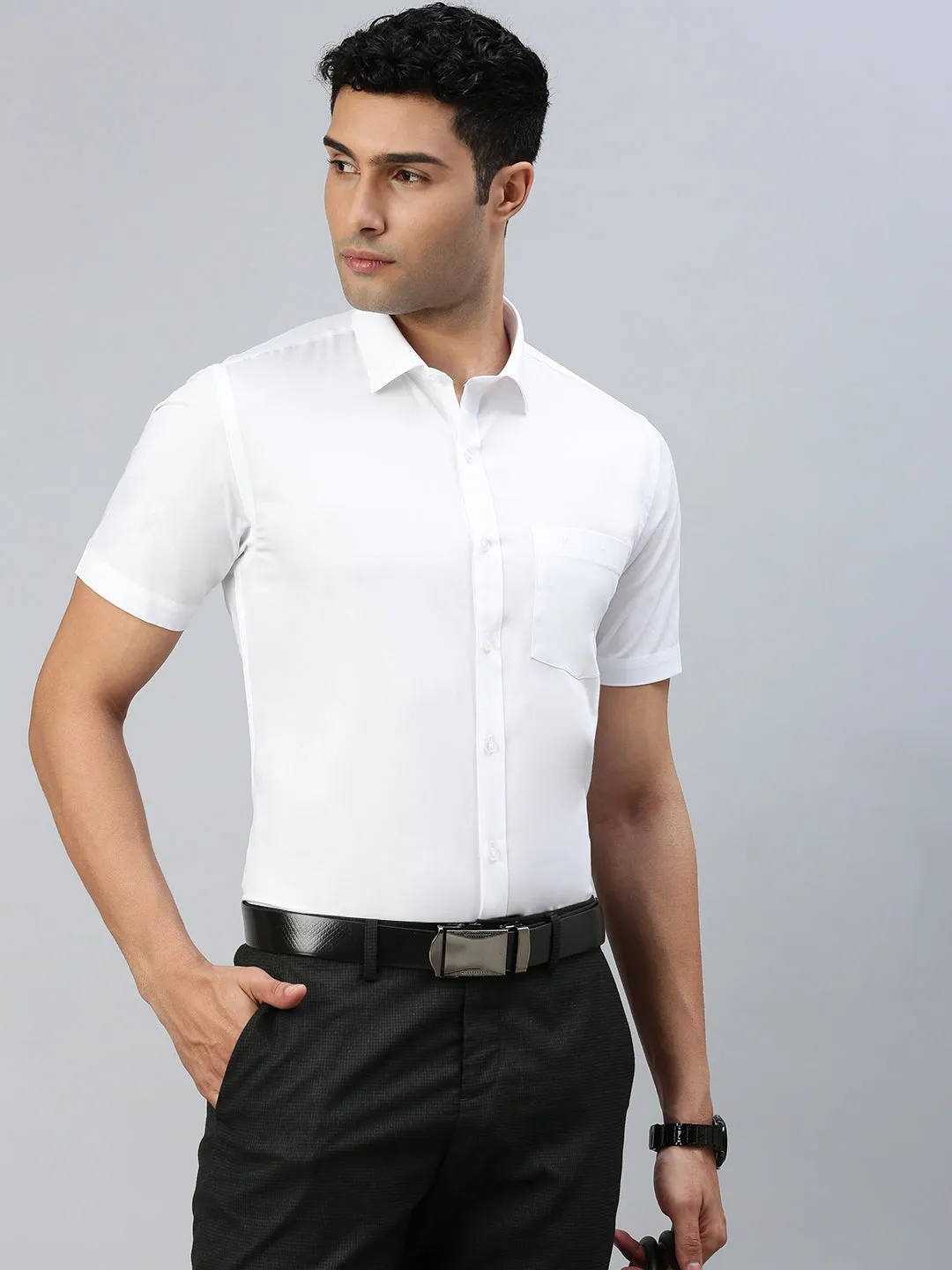 Men 100% Cotton White Shirt_Victory
