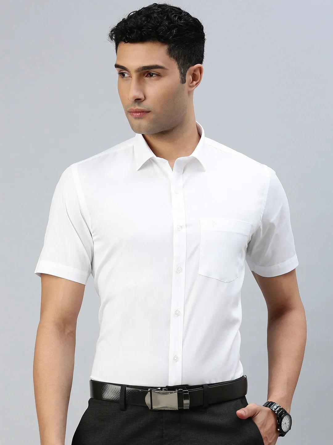 Men 100% Cotton White Shirt_Victory