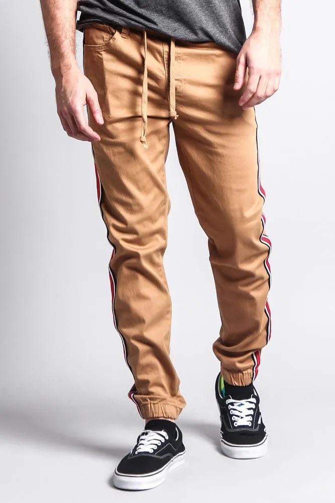 Men's Track Style Side Striped Joggers
