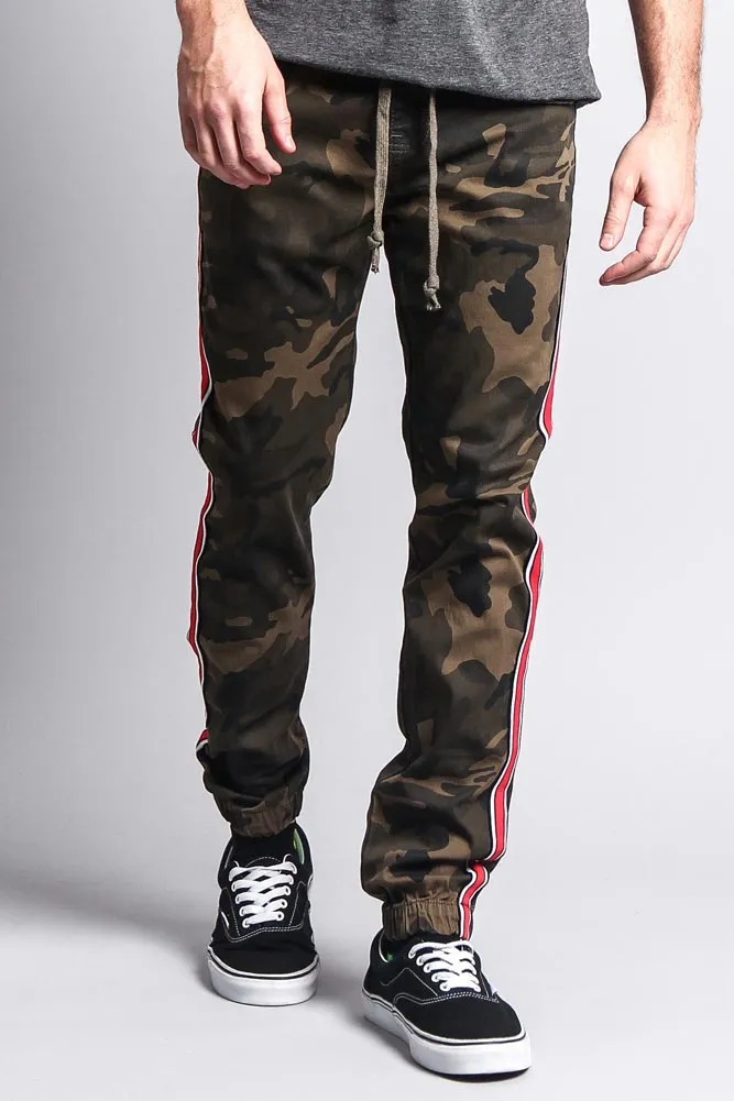 Men's Track Style Side Striped Joggers