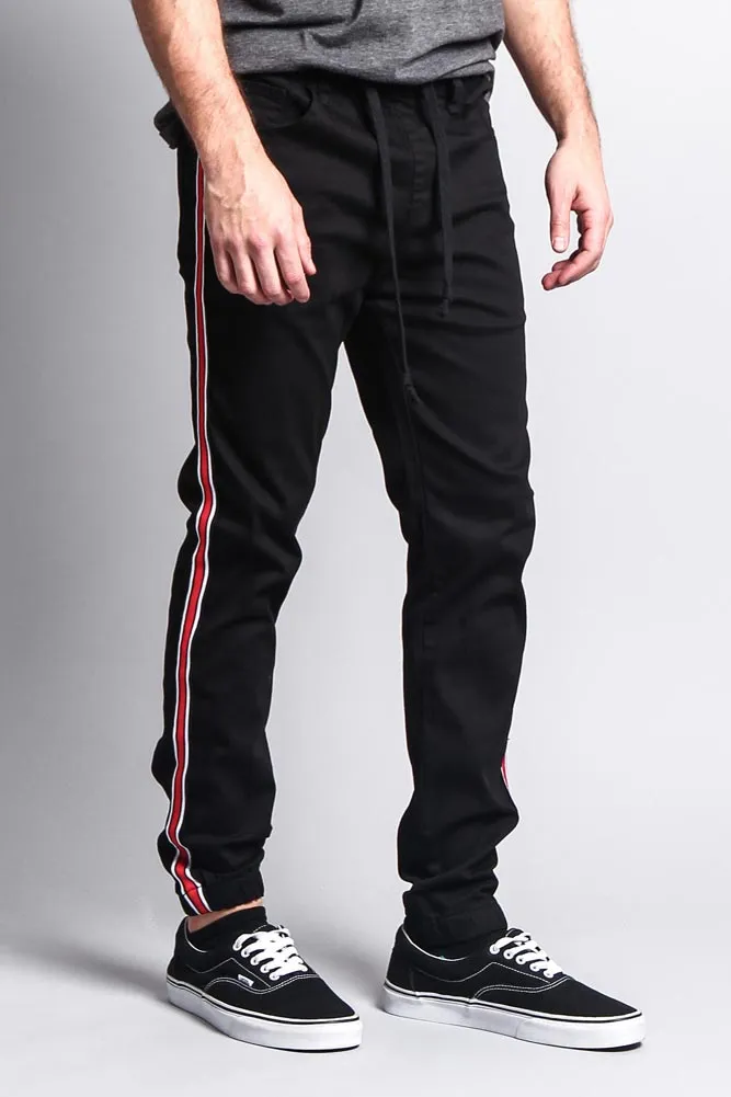 Men's Track Style Side Striped Joggers