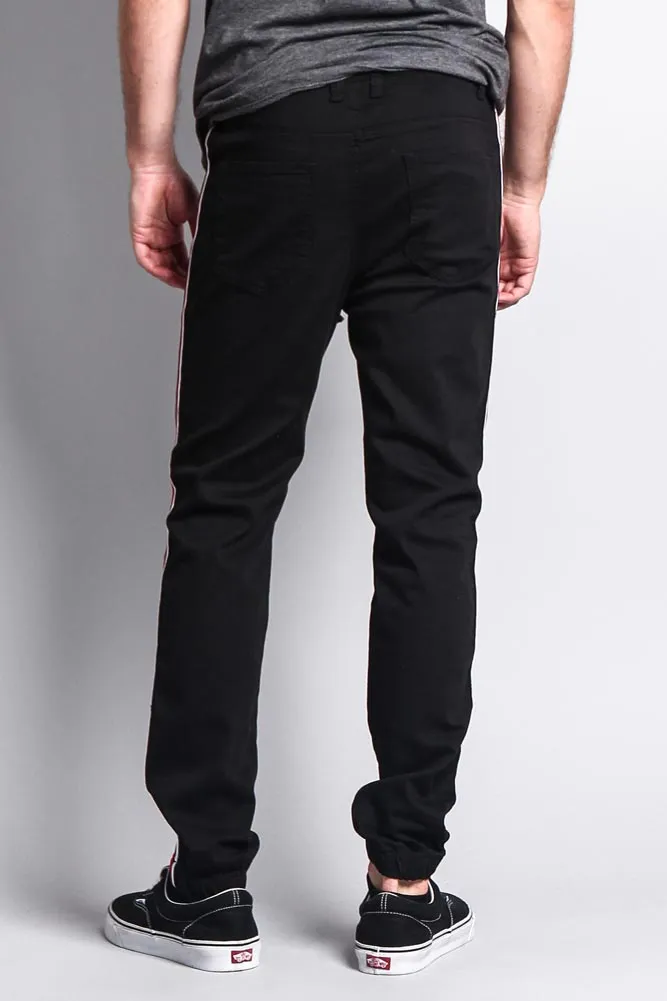 Men's Track Style Side Striped Joggers