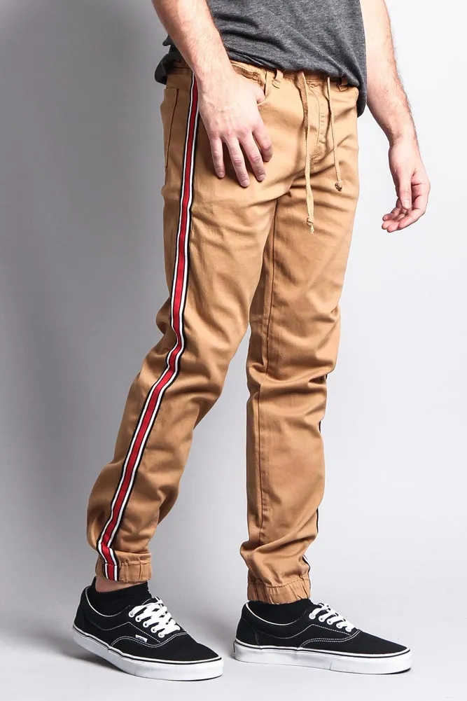 Men's Track Style Side Striped Joggers