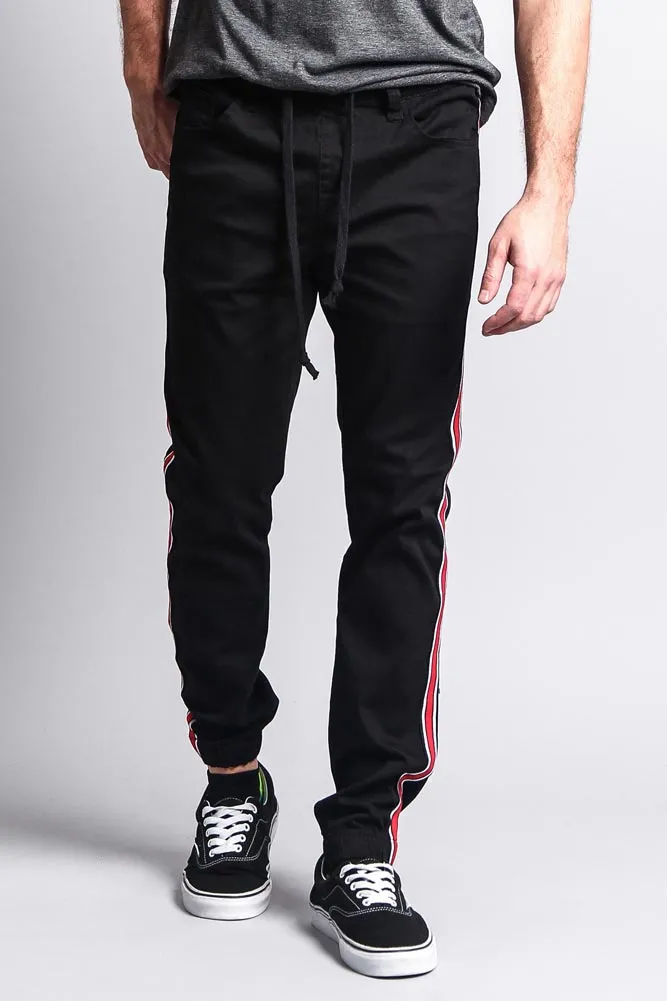 Men's Track Style Side Striped Joggers