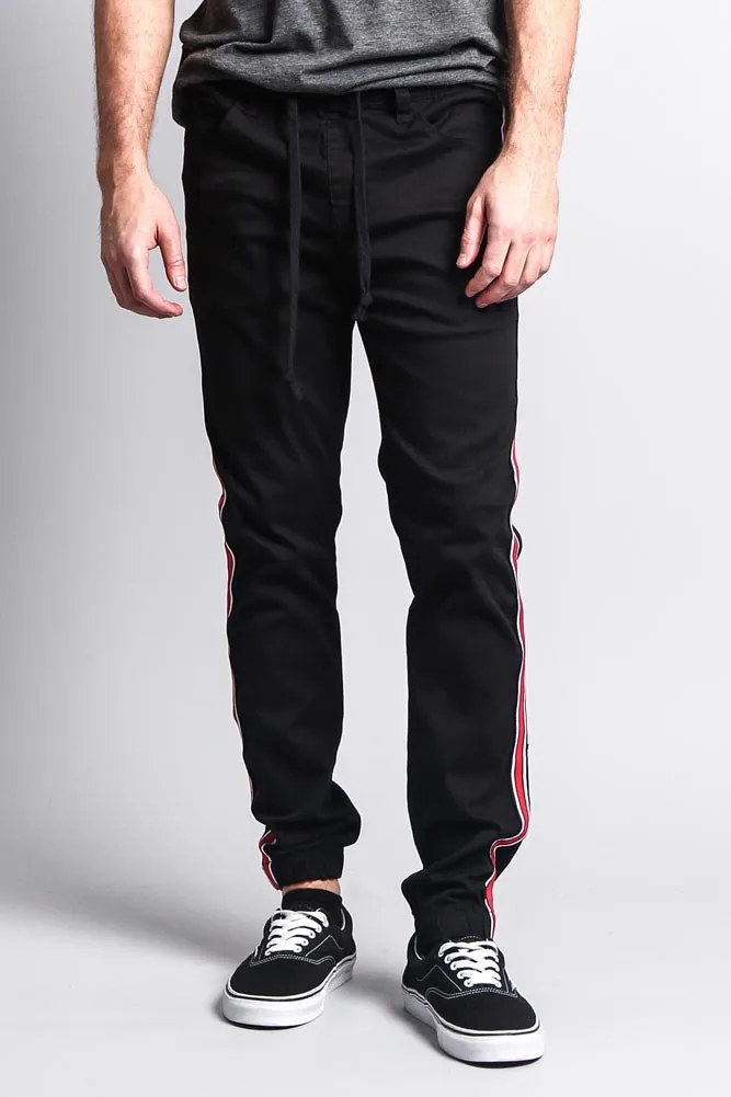 Men's Track Style Side Striped Joggers