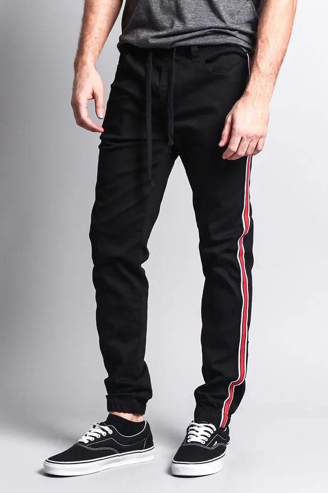 Men's Track Style Side Striped Joggers