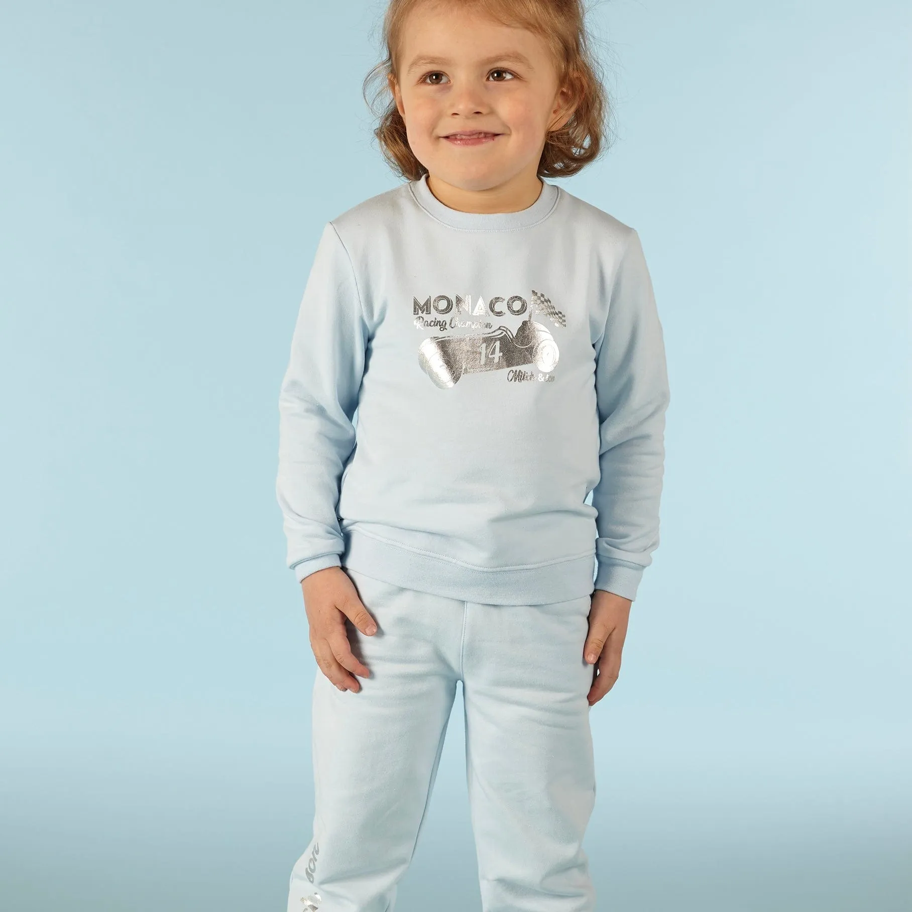 MITCH & SON - Elton Car Graphic Sweatshirt Set - Pale Blue