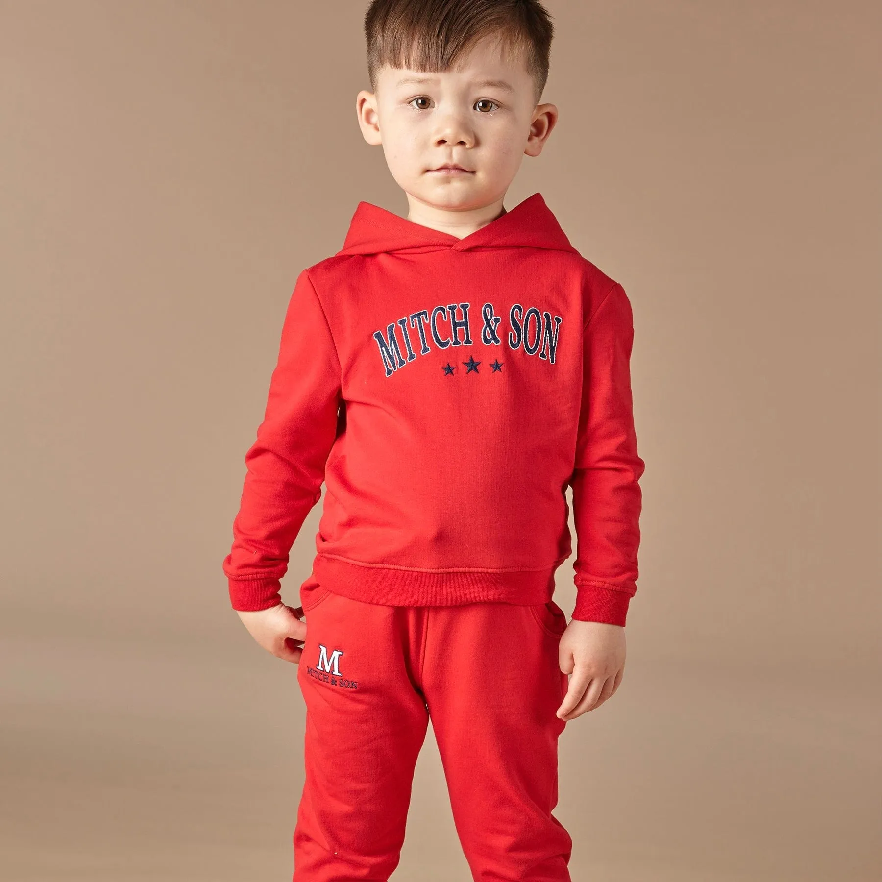 MITCH & SON - Flynn Hoody Logo Tracksuit - Red