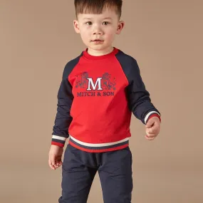 MITCH & SON - Fred College Crewneck Tracksuit  - Blue Navy