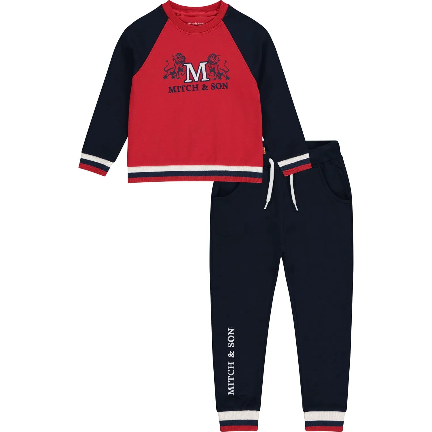 MITCH & SON - Fred College Crewneck Tracksuit  - Blue Navy