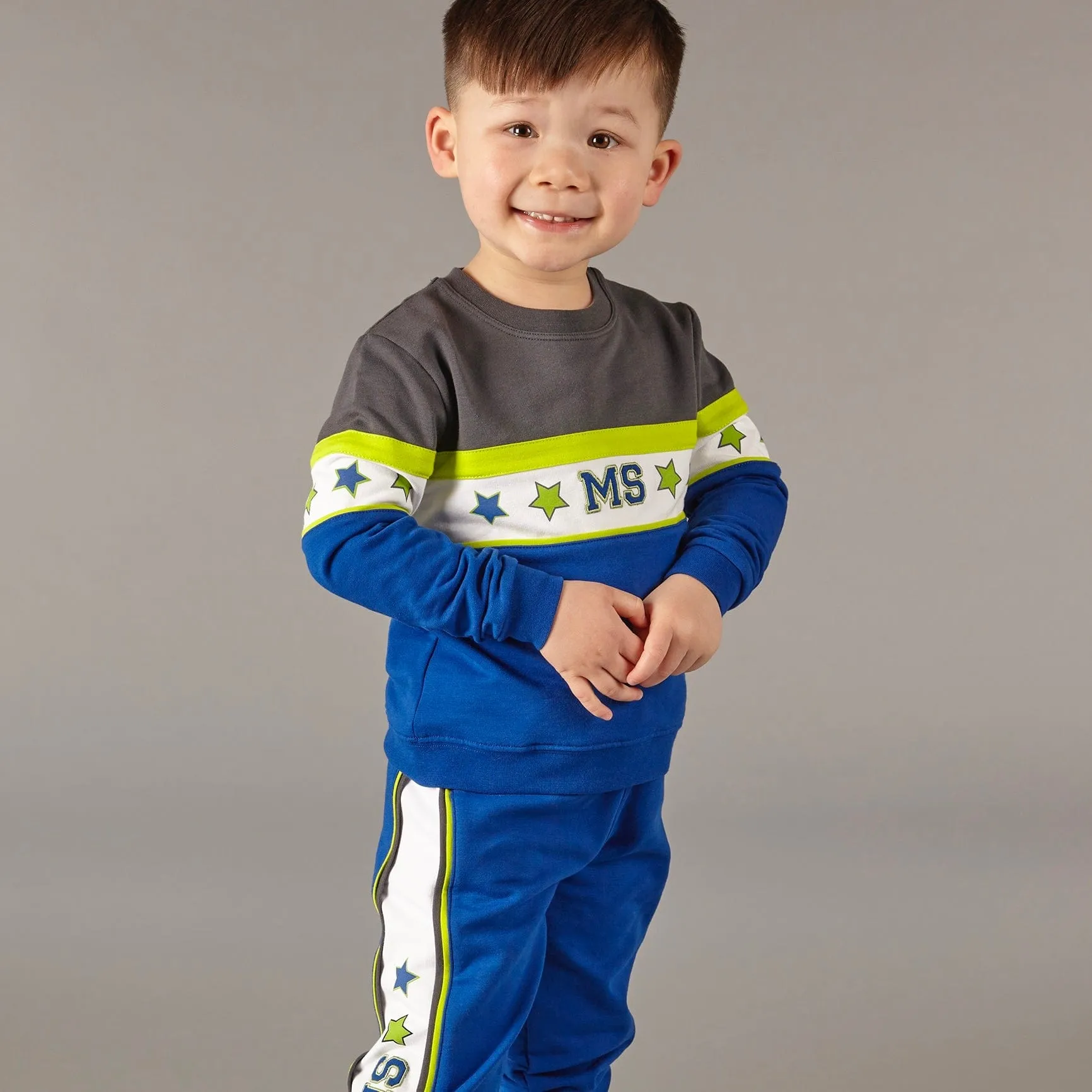 MITCH & SON - Giovanni Colour Block Sweatshirt Set - Royal Blue