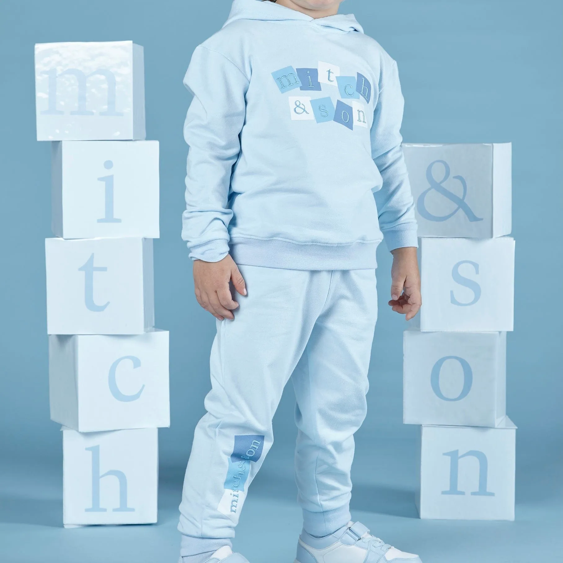MITCH & SON - Jace  A Time To Fly Square Hoodie Set - Sky Blue