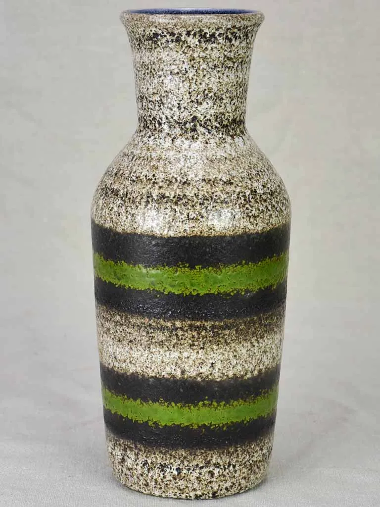 Modern vase - brown, green and black speckled 11¾"