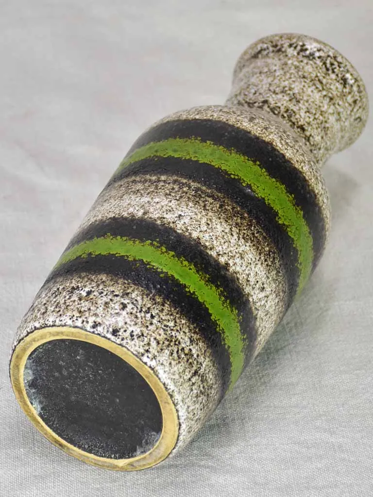 Modern vase - brown, green and black speckled 11¾"