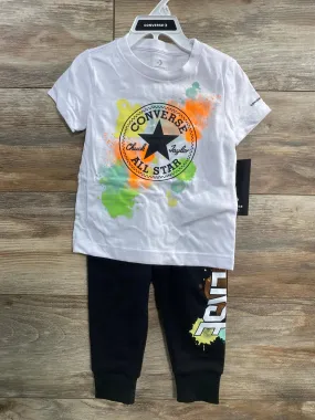 NEW Converse White Tee & Jogger Set sz 2T