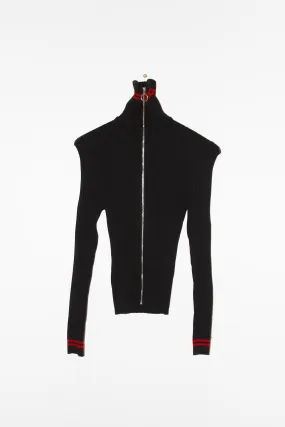 NONNA Starter Jacket in Onyx/Pomodoro Stripe