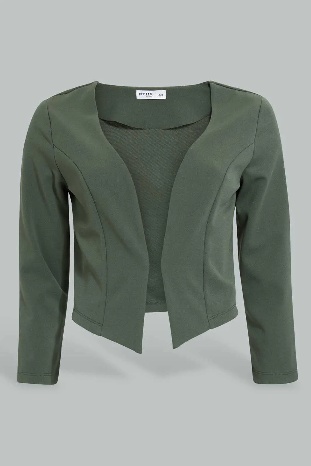 Olive Cropped Jacket For Women