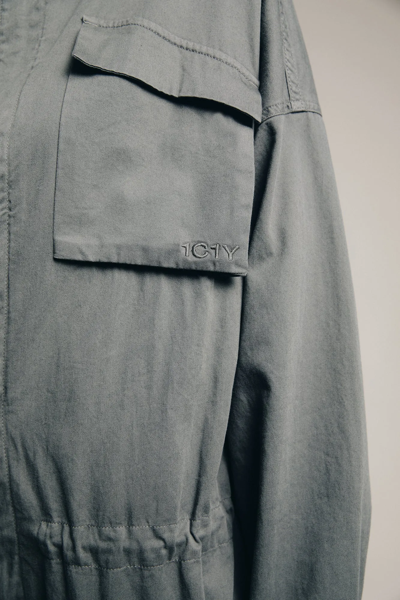 One Overall Grey Jumpsuit with Pockets