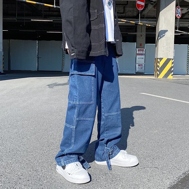 Oversize Side Pocket Style Loose Jeans