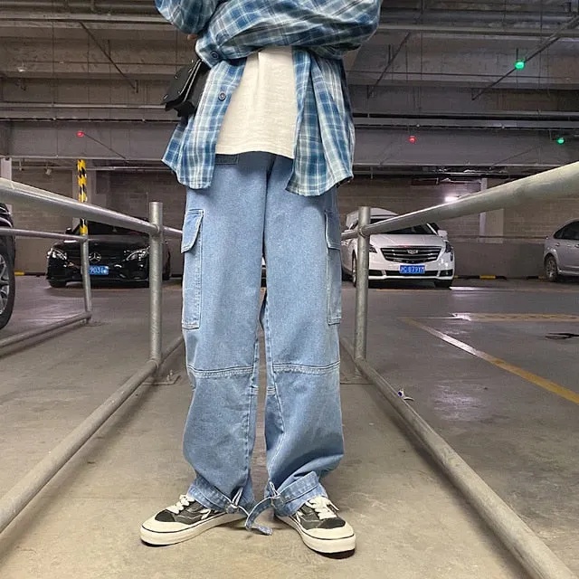 Oversize Side Pocket Style Loose Jeans